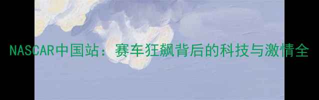 图片 NASCAR中国站：赛车狂飙背后的科技与激情全