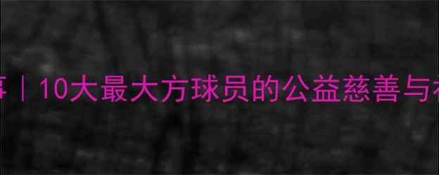 图片 NBA暖心故事｜10大最大方球员的公益慈善与社区贡献！2