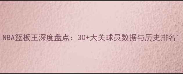 图片 NBA篮板王深度盘点：30+大关球员数据与历史排名1