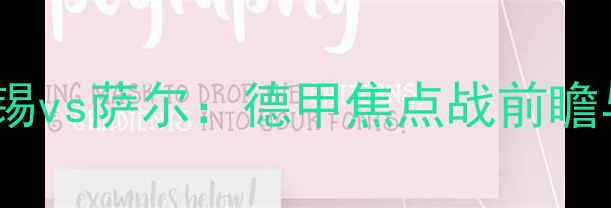 图片 RB莱比锡vs萨尔：德甲焦点战前瞻与深度1