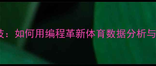 图片 VS绿色运动科技：如何用编程革新体育数据分析与环保赛事管理1