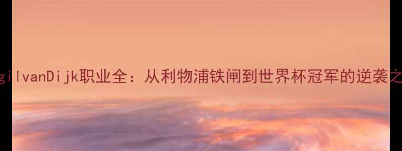 图片 VirgilvanDijk职业全：从利物浦铁闸到世界杯冠军的逆袭之路2