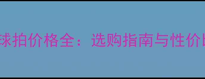 图片 YY羽毛球拍价格全：选购指南与性价比推荐2