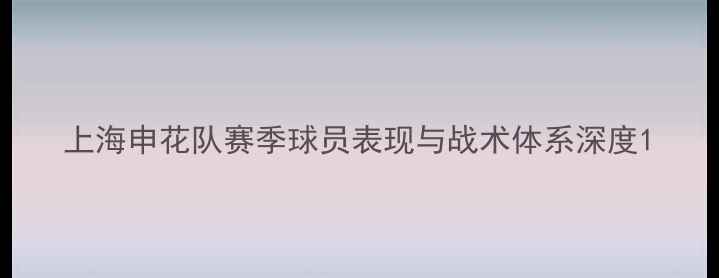 图片 上海申花队赛季球员表现与战术体系深度1