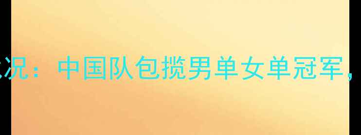 图片 世界羽毛球锦标赛最新战况：中国队包揽男单女单冠军，赛程亮点与未来展望全1