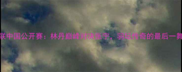 图片 世界羽联中国公开赛：林丹巅峰对决张宁，羽坛传奇的最后一舞全纪录