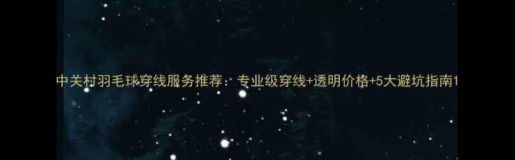图片 中关村羽毛球穿线服务推荐：专业级穿线+透明价格+5大避坑指南1