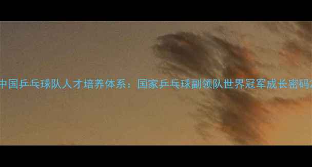 图片 中国乒乓球队人才培养体系：国家乒乓球副领队世界冠军成长密码2