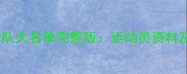 图片 中国国家羽毛球队大名单完整版：运动员资料及赛事表现深度1