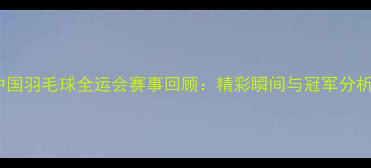 图片 中国羽毛球全运会赛事回顾：精彩瞬间与冠军分析2