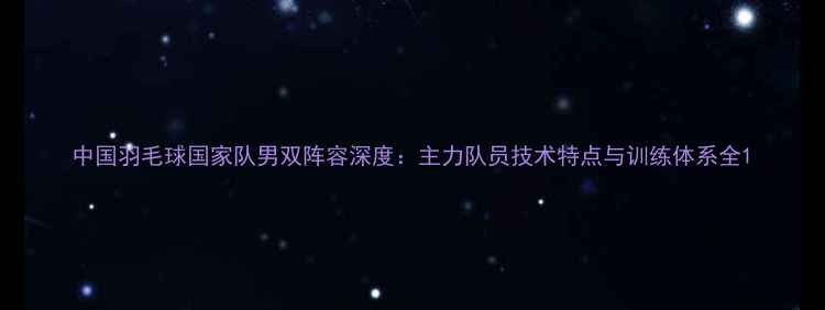 图片 中国羽毛球国家队男双阵容深度：主力队员技术特点与训练体系全1