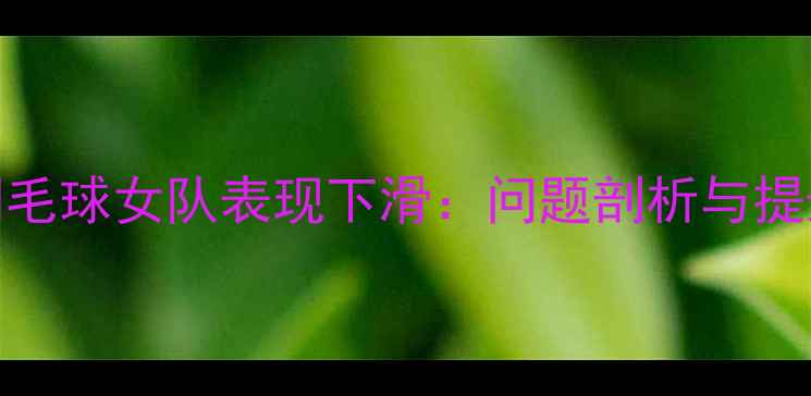 图片 中国羽毛球女队表现下滑：问题剖析与提升策略