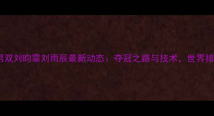 图片 中国羽毛球男双刘昀霏刘雨辰最新动态：夺冠之路与技术，世界排名跃升秘诀1