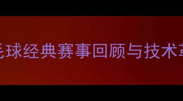 图片 中国羽毛球经典赛事回顾与技术革新分析
