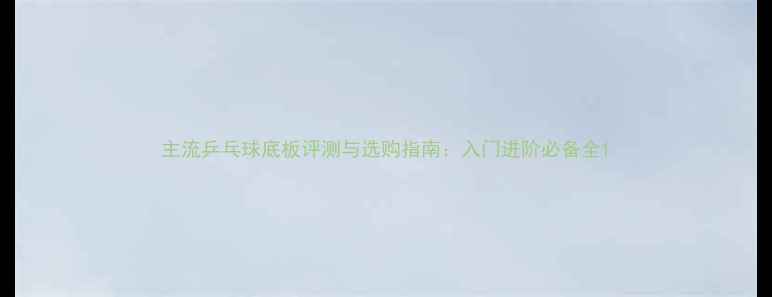 图片 主流乒乓球底板评测与选购指南：入门进阶必备全1