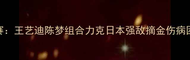 图片 乒乓球世锦赛女双决赛：王艺迪陈梦组合力克日本强敌摘金伤病困扰下创造历史新纪录