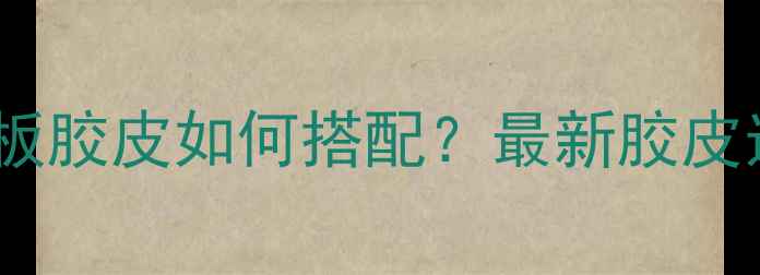 图片 乒乓球入门必看！底板胶皮如何搭配？最新胶皮选购指南与品牌推荐1