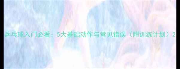 图片 乒乓球入门必看：5大基础动作与常见错误（附训练计划）2