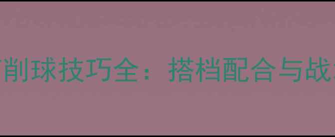 图片 乒乓球双打削球技巧全：搭档配合与战术应用指南