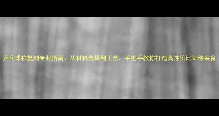 图片 乒乓球拍复刻专业指南：从材料选择到工艺，手把手教你打造高性价比训练装备