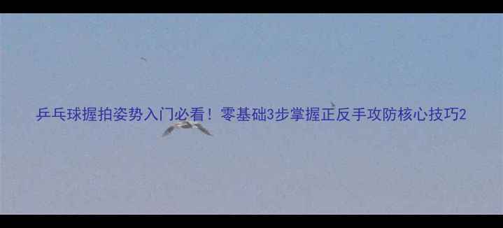 图片 乒乓球握拍姿势入门必看！零基础3步掌握正反手攻防核心技巧2