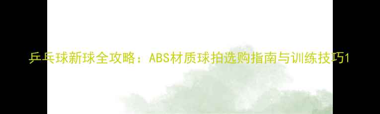 图片 乒乓球新球全攻略：ABS材质球拍选购指南与训练技巧1