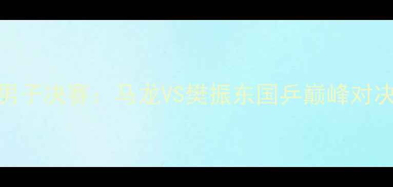 图片 乒乓球男子决赛：马龙VS樊振东国乒巅峰对决全记录