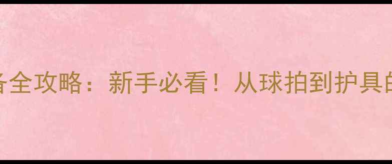 图片 乒乓球装备全攻略：新手必看！从球拍到护具的选购指南