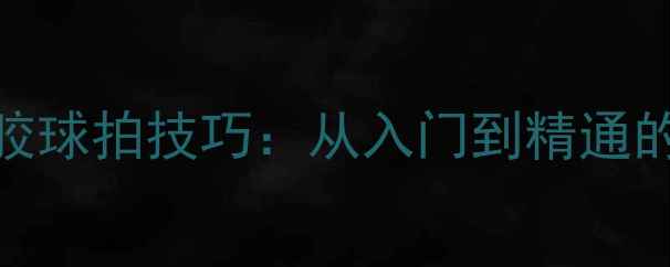 图片 乒乓球长胶球拍技巧：从入门到精通的实战指南