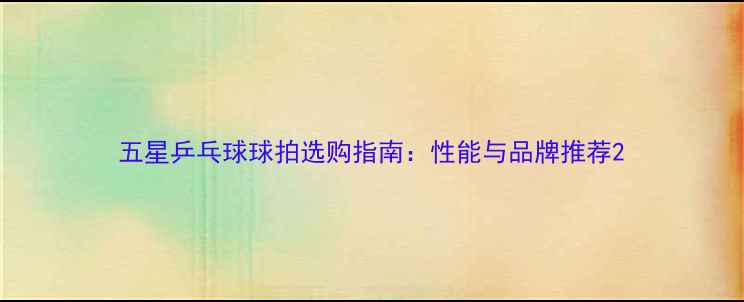 图片 五星乒乓球球拍选购指南：性能与品牌推荐2