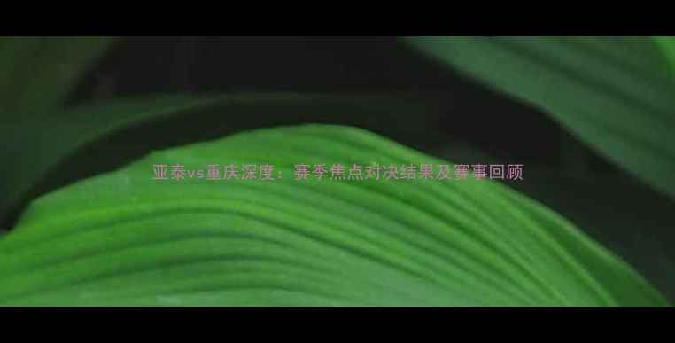 图片 亚泰vs重庆深度：赛季焦点对决结果及赛事回顾