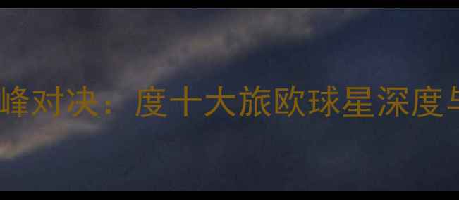 图片 亚洲旅欧球员巅峰对决：度十大旅欧球星深度与职业发展启示2