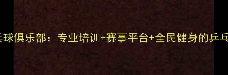 图片 亳州乒乓球俱乐部：专业培训+赛事平台+全民健身的乒乓新生态1