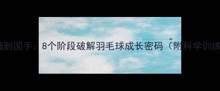 图片 从零基础到国手：8个阶段破解羽毛球成长密码（附科学训练方案）1