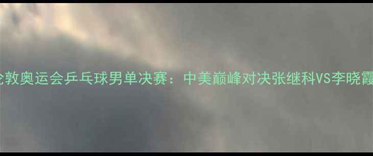 图片 伦敦奥运会乒乓球男单决赛：中美巅峰对决张继科VS李晓霞2