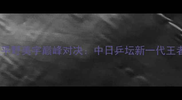 图片 刘诗雯VS平野美宇巅峰对决：中日乒坛新一代王者争霸战2