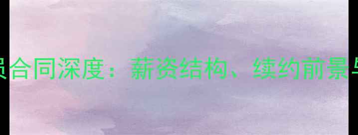 图片 勇士队球员合同深度：薪资结构、续约前景与争冠策略