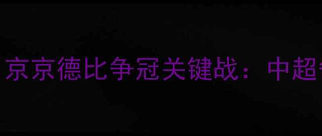 图片 北京人和vs北京国安｜京京德比争冠关键战：中超争冠集团终极对决深度