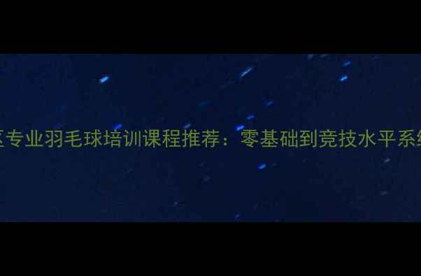 图片 北京双井区专业羽毛球培训课程推荐：零基础到竞技水平系统提升指南
