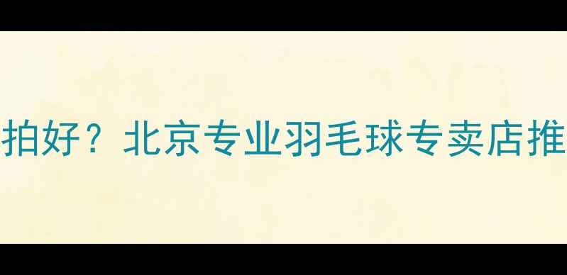 图片 北京哪里买羽毛球拍好？北京专业羽毛球专卖店推荐+装备选购指南1