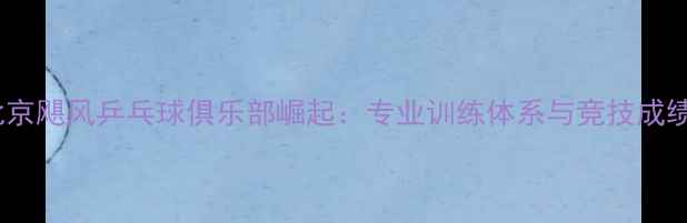 图片 北京飓风乒乓球俱乐部崛起：专业训练体系与竞技成绩2