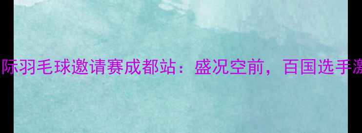 图片 华人杯国际羽毛球邀请赛成都站：盛况空前，百国选手激战巅峰1