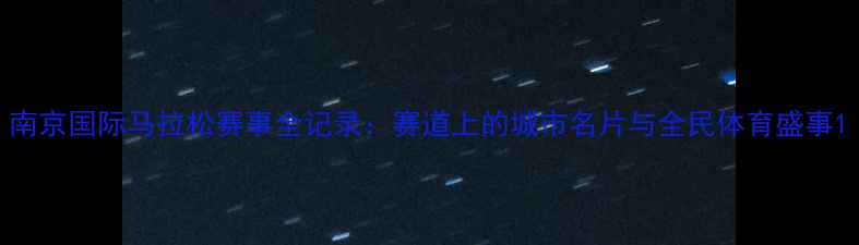 图片 南京国际马拉松赛事全记录：赛道上的城市名片与全民体育盛事1