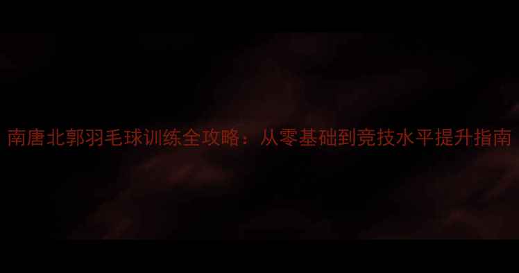 图片 南唐北郭羽毛球训练全攻略：从零基础到竞技水平提升指南