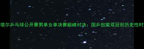 图片 卡塔尔乒乓球公开赛男单女单决赛巅峰对决：国乒包揽双冠创历史性时刻