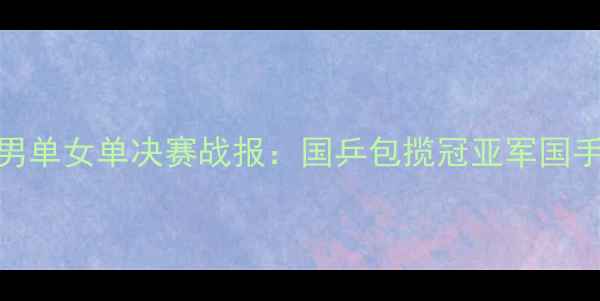 图片 卡塔尔乒乓球公开赛男单女单决赛战报：国乒包揽冠亚军国手马龙王曼昱再创辉煌