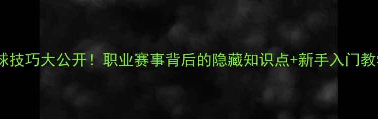 图片 台球技巧大公开！职业赛事背后的隐藏知识点+新手入门教学2