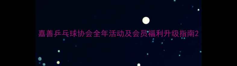 图片 嘉善乒乓球协会全年活动及会员福利升级指南2