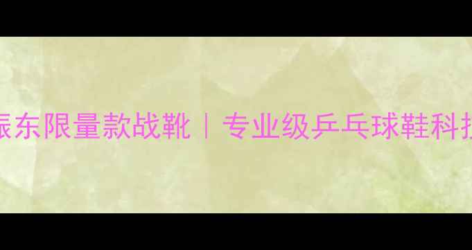 图片 国乒冠军樊振东限量款战靴｜专业级乒乓球鞋科技与实战测评