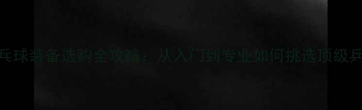 图片 国球乒乓球装备选购全攻略：从入门到专业如何挑选顶级乒乓球拍